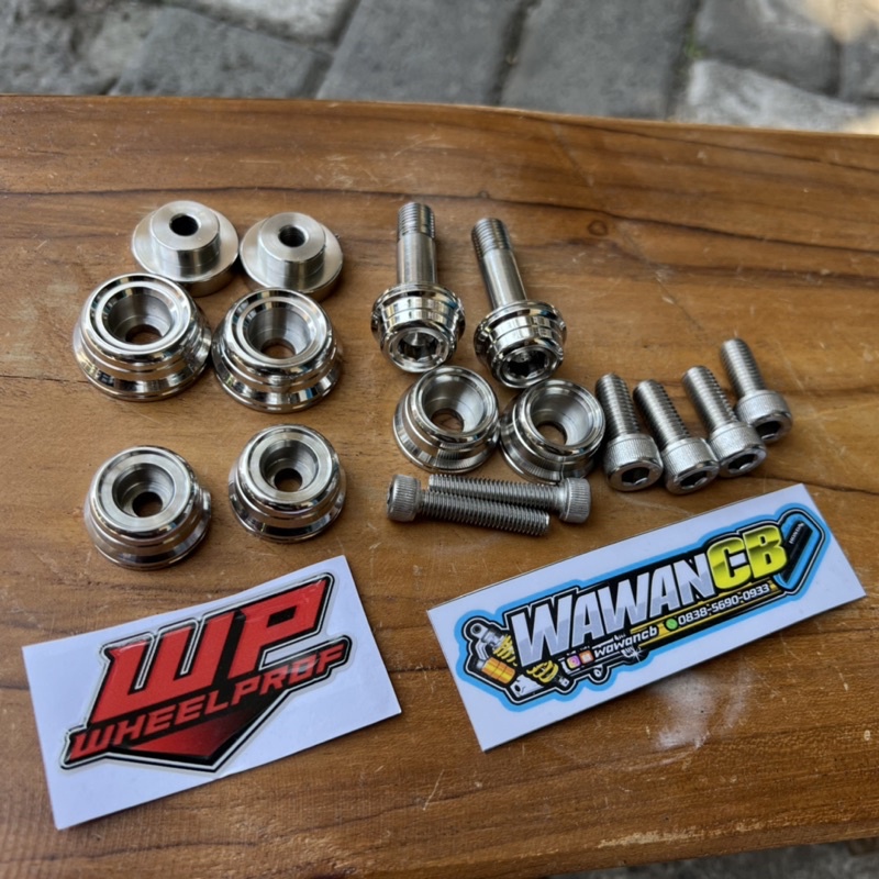 Manisan ring jok baut Shock begel dan slebor belakang CB stainless stenlis Whellprof