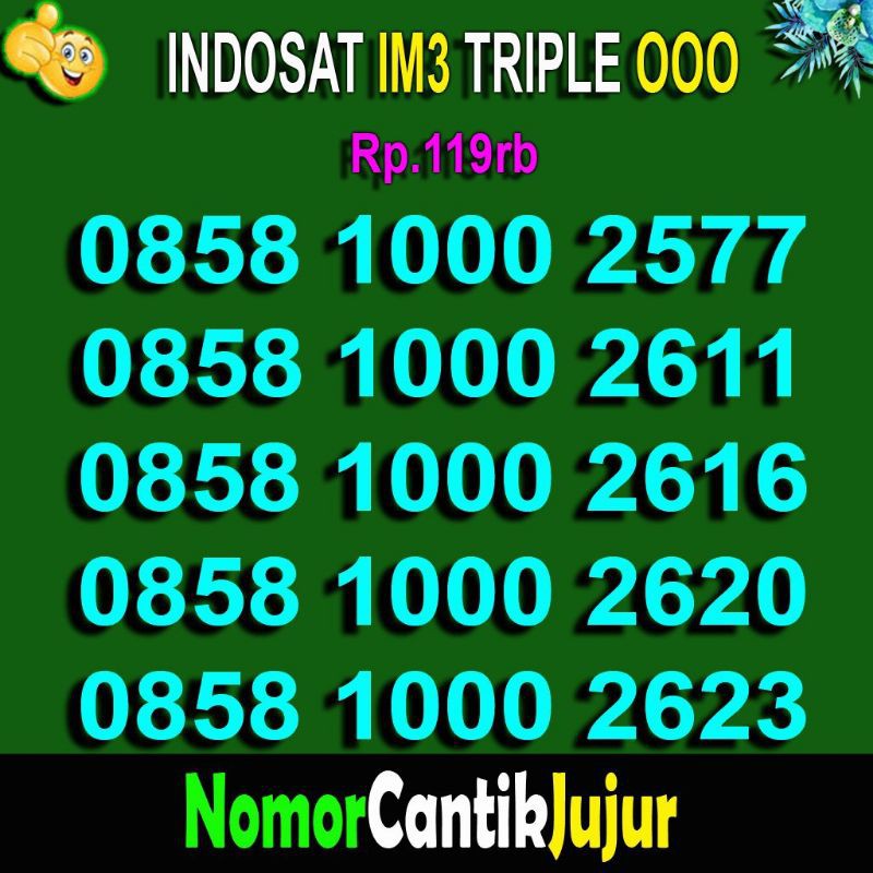 NOMOR CANTIK IM3 TRIPLE NOMER KARTU PERDANA INDOSAT PRABAYAR