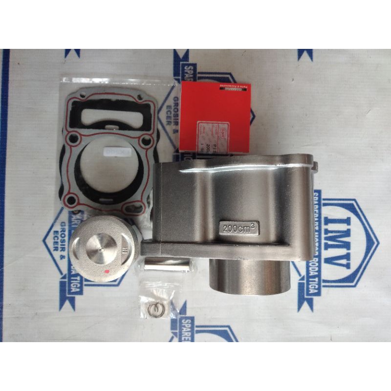 Cylinder blok piston 200 cc Jialing  /Blok seher 200cc jialing 1Set Motor Roda 3