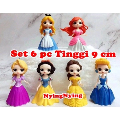 

Princess Cake/Mainan/Pajangan isi Set Princes/Topper Limited 6 Disney Unik Figure