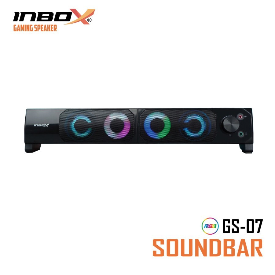 Speaker INBOX GS-07 Laptop/PC/ Gaming Soundbar Super Bass Portable RGB Lighting - Garansi 1 Tahun