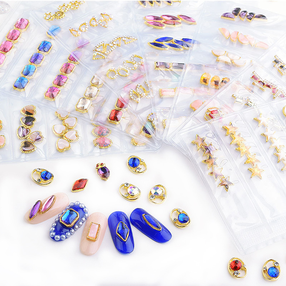 Mxbeauty 30pcs / Pak Charms Kristal Berlian Imitasi 3d Bahan Alloy Untuk Dekorasi Nail Art Diy