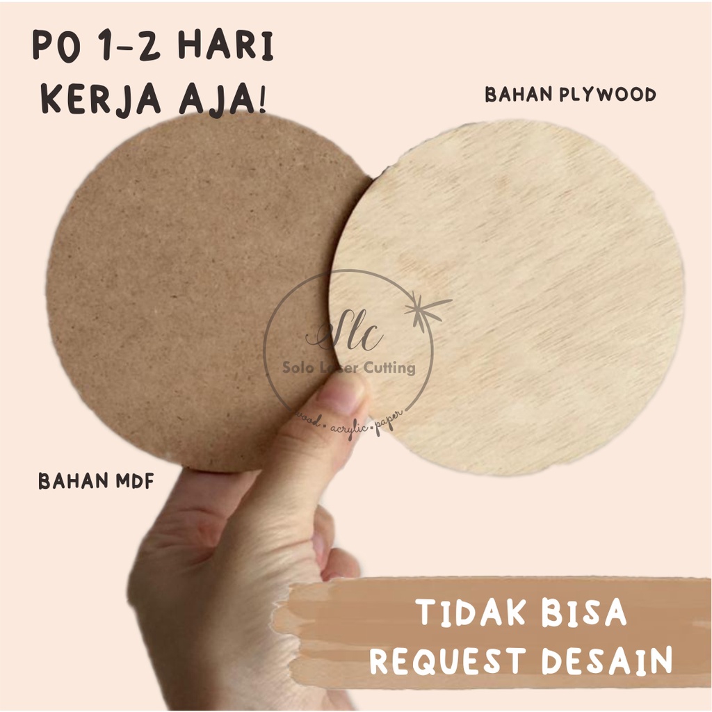 BULATAN LINGKARAN POLOS | Dekorasi Mahar Bahan Plywood dan MDF | Perlengkapan pernikahan seserahan Potongan Kayu  Bentuk Lingkaran Bahan Craft Mainan Hiasan Dinding Ukuran untuk frame mahar pernikahan