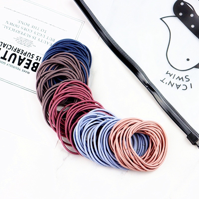 KARET IKAT RAMBUT WANITA KOREA STYLE (isi 100) / KARET KOREA ISI 100-KARET (ISI100) WARNA