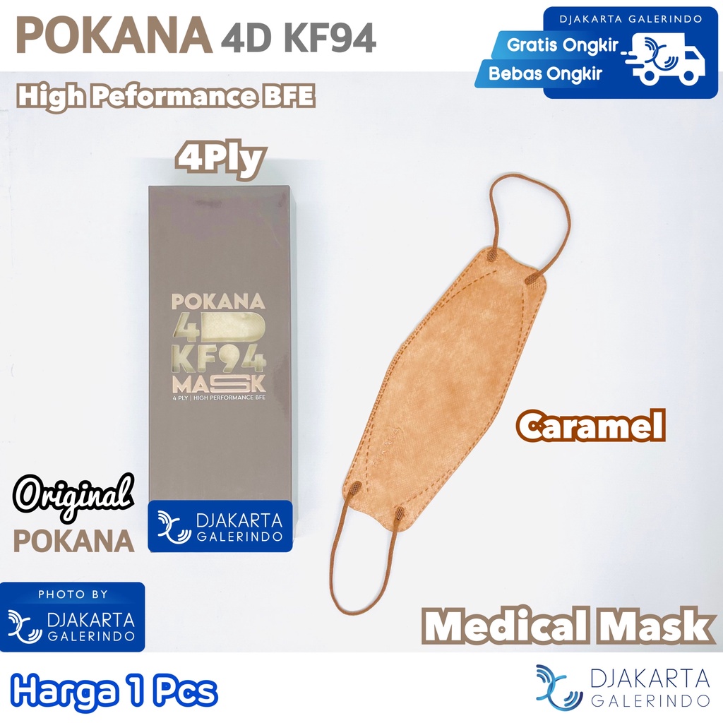 Masker POKANA 4D KF94 Masker Medis 4ply Original Pokana