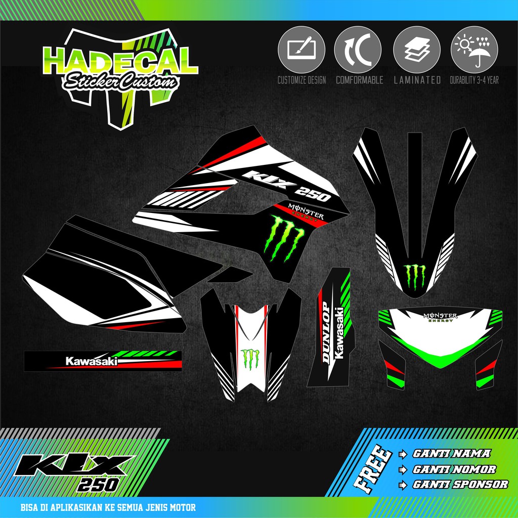 DECAL STICKER KLX 250 FULL BODY  CUSTOM