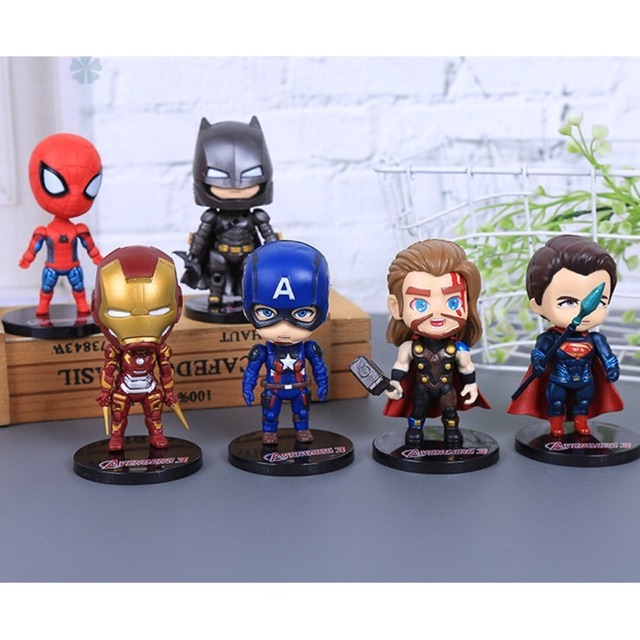 # HJ # Figur Avengers topper cake Avengers iron man batman 1set 6pcs / PAJANGAN KUE AVENGERS