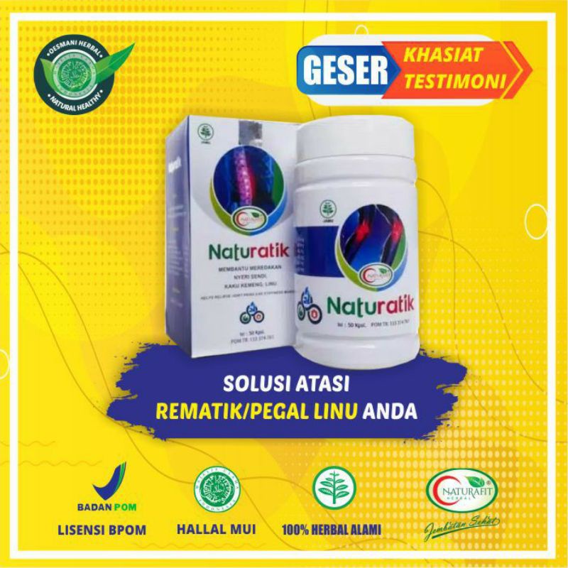 NATURATIK OBAT HERBAL ASAM URAT NYERI SENDI REMATIK KOLESTEROL PEGEL LINU PERSENDIAN