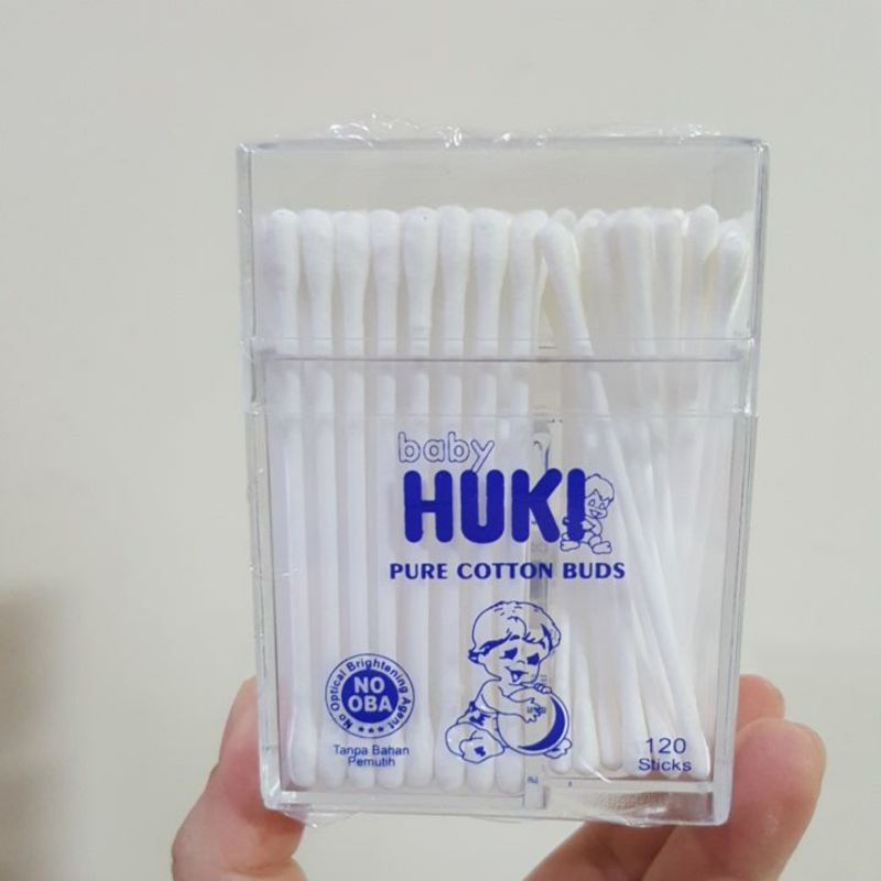 Cotton Bud baby Huki double box isi 120 untuk bayi dan dewasa #083