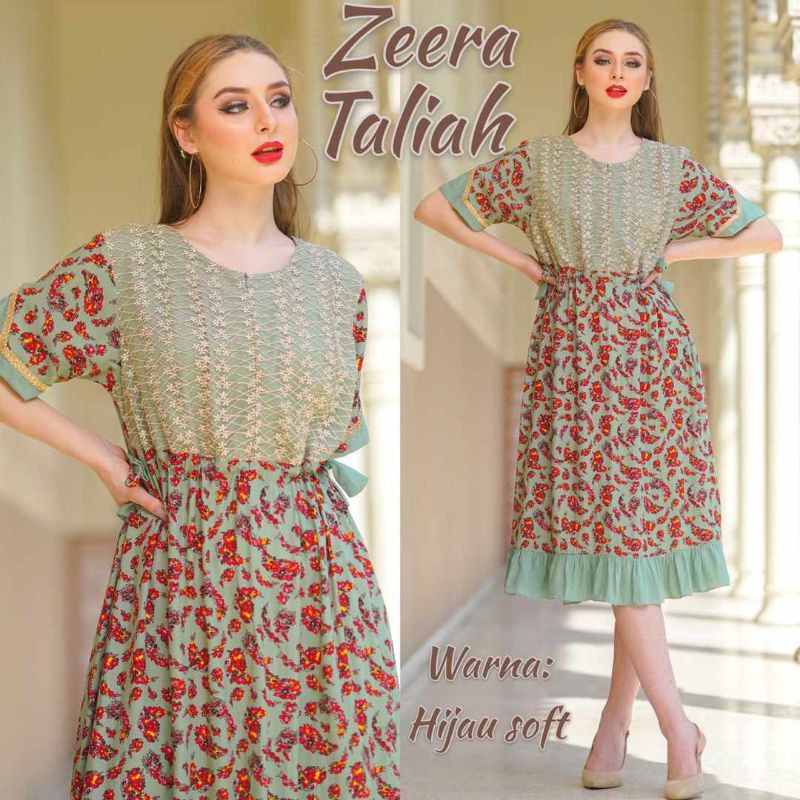 Daster arab ZEERA TALIAH Dress Rayon Midi Tunik Tile Organza