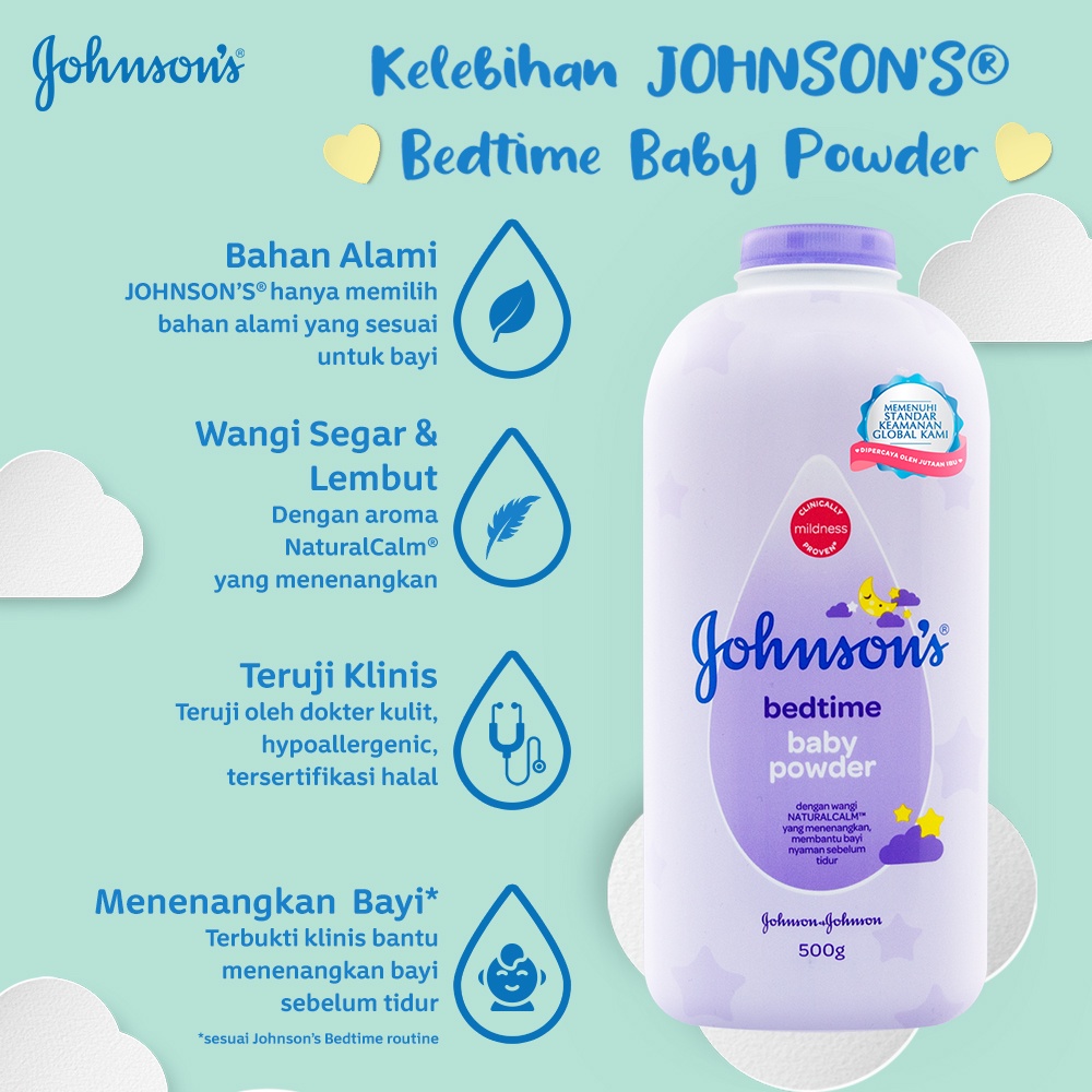 JOHNSON'S Bedtime Baby Powder - Bedak Bayi 500gr