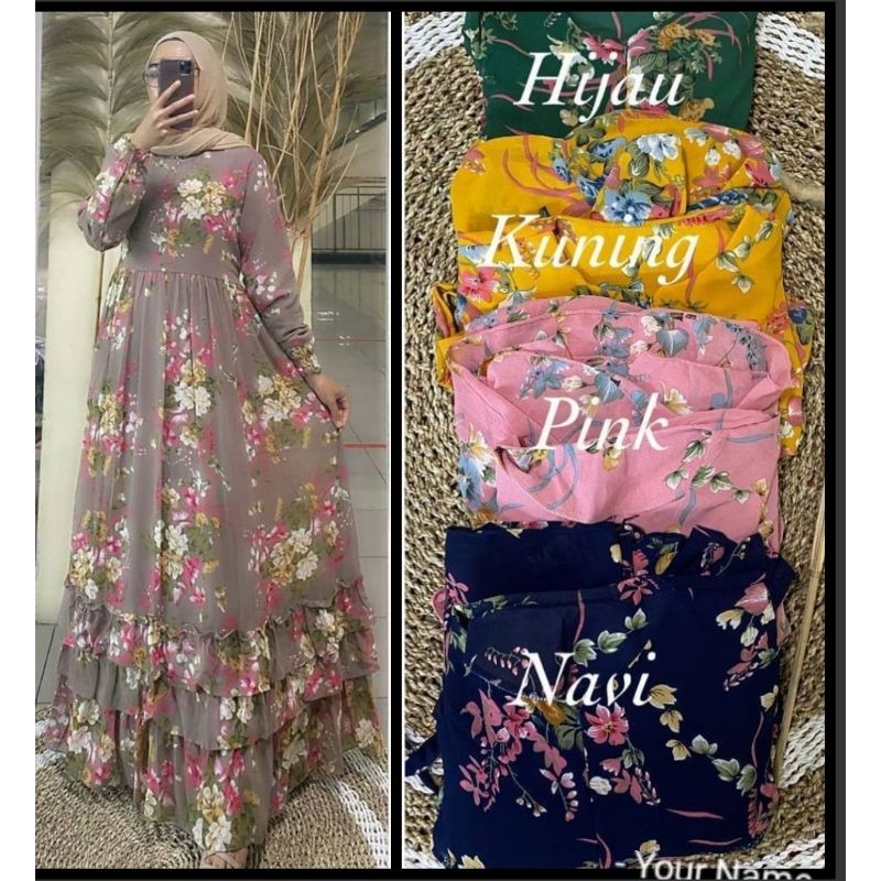 GAMIS CERUTI MOTIF BUNGA UMPAK
