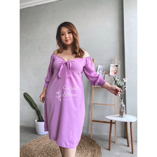 Kimi Sabrina Dress Korea | Dress Big Size Wanita | Dress Fashion Musim Panas  - Wart_Store