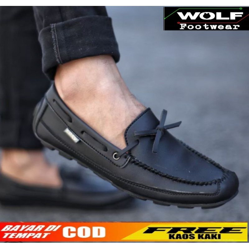 (COD) !!!! Sepatu slip on pria cozy casual slop formal kerja kantor kulit asli santai kuliah CH