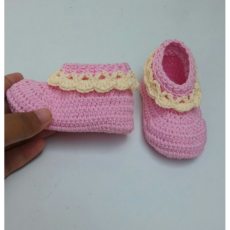 sepatu bayi cewek rajut custom model renda terbaru murah sepatu bayi perempuan kekinian