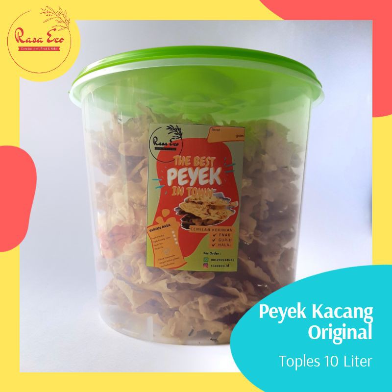 Peyek Kacang Toples 10 Liter Kemasan Sharing Berjamaah Cemilan Rempeyek Spesial Shopee Indonesia