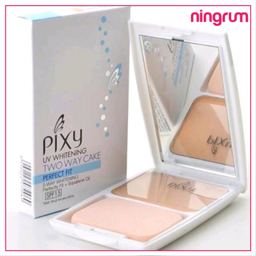 Ningrum Kecantikan Wajah Bedak Pixy Uv Two Way Cake Perfect Fit Bedak Padat Reguler PIXY ORI - 8019