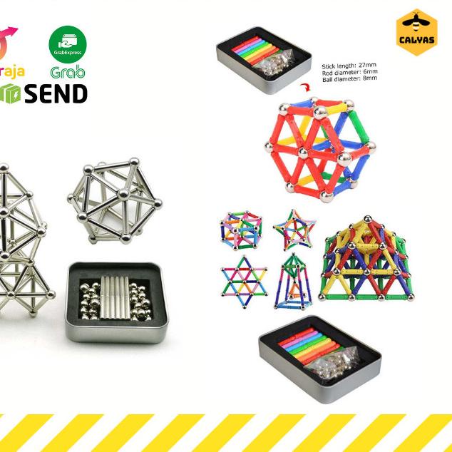 

♤ Mainan Magnet Bola dan Stik Building Sets - D9-618 - Multicolour ℮