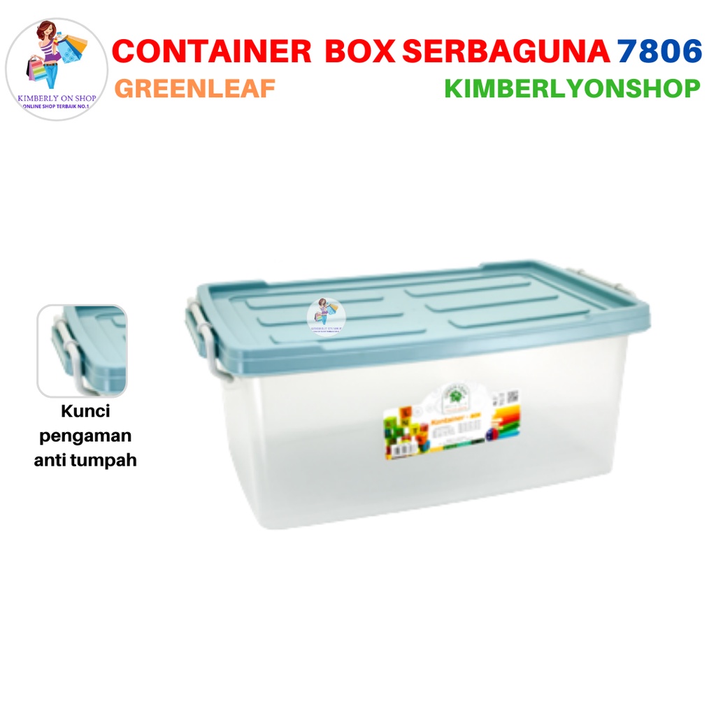 Container Box Q SEVEN BOX Tempat Penyimpanan 23 Liter 7806 Green Leaf