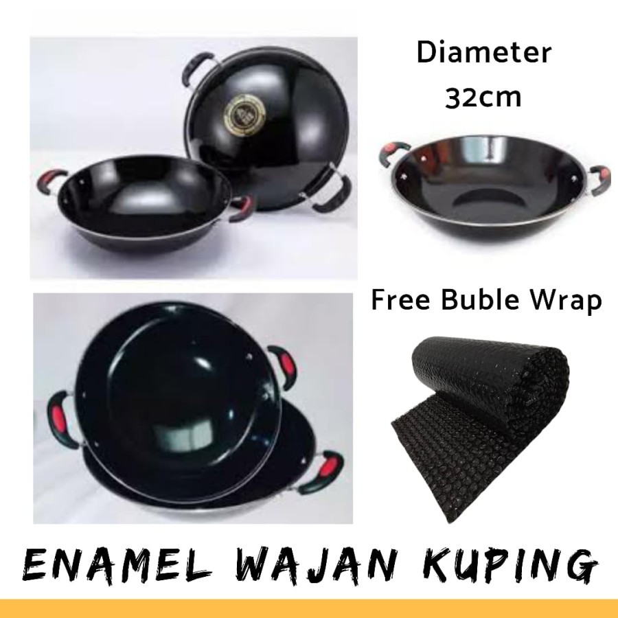 WAJAN KUPING 32CM / ENAMEL ANTII LENGKET