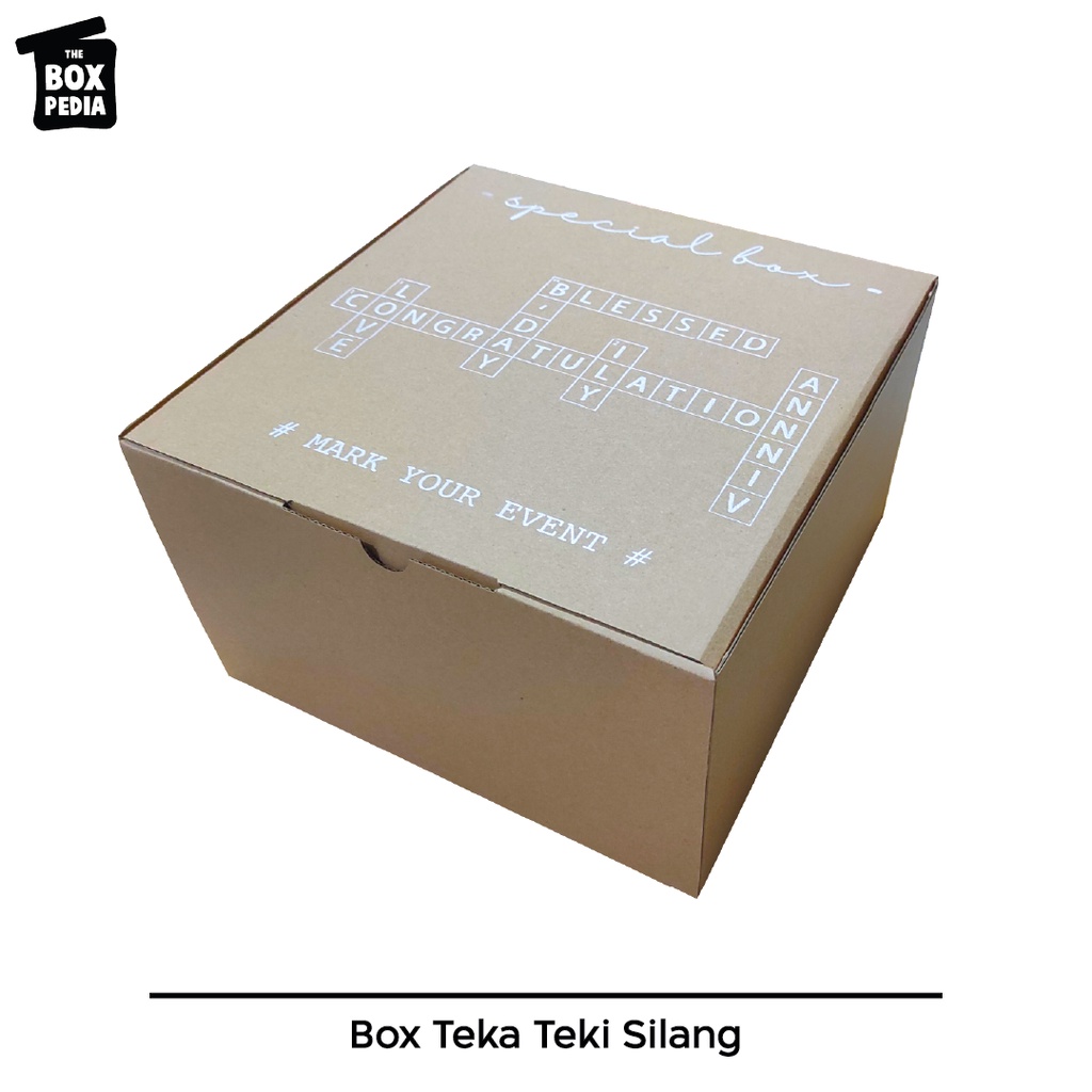 

Corrugated Lock Atas Motif Teka Teki Silang Cocok Untuk Packaging, Kotak Kado, Dll