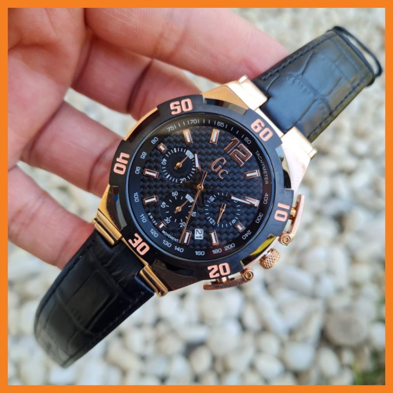 JAM TANGAN GC PRIA Y52001G7 STRAP LEATHER ORIGINAL