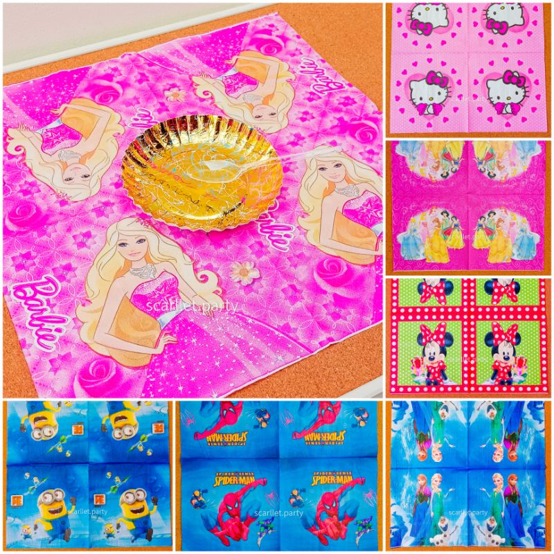 ALAS MEJA MAKAN PESTA ULANG TAHUN TATAKAN MAKAN ULTAH HIASAN DEKORASI MEJA ANAK KARTU HELLO KITTY BA