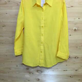  KEMEJA  RAYON POLOS WANITA WARNA KUNING  SOFT MODEL LENGAN 