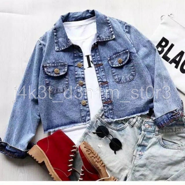 Jaket Crop Jumbo Oversize Jaket Jumbo Wanita Kekinian