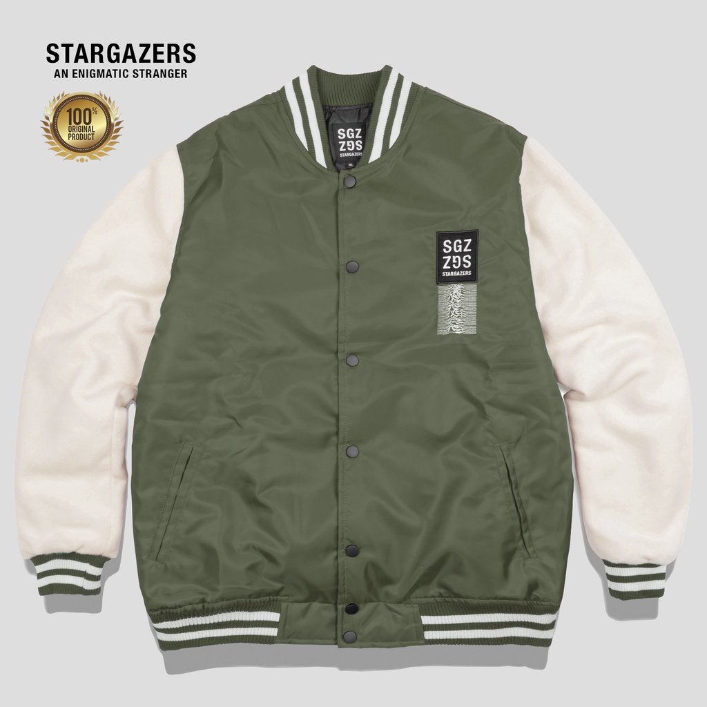 Stargazers Earth Varsity Jacket Olive