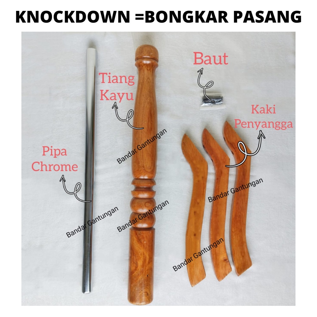 Kaki Kayu Patung Manekin / Tiang Penyangga Patung Manekin / Standing Kaki Kayu + Pipa Penyangga/Kayu Saja