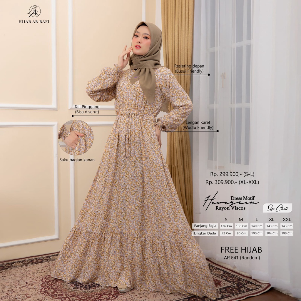 TERLARIS DRESS BY AR RAFI DRESS HAWAYEIN BAHAN RAYON VISCOS