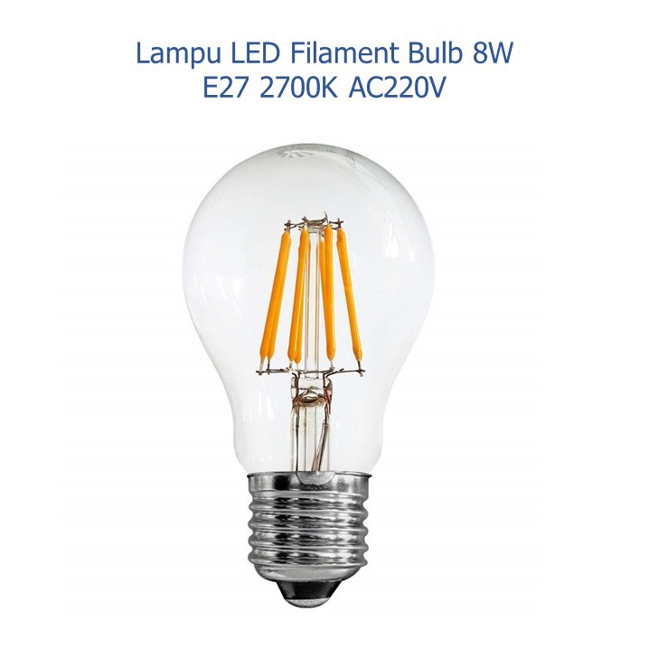 Lampu BOHLAM Filamen 8 Watt - Bohlam LED Bulb - 2700K WARM WHITE