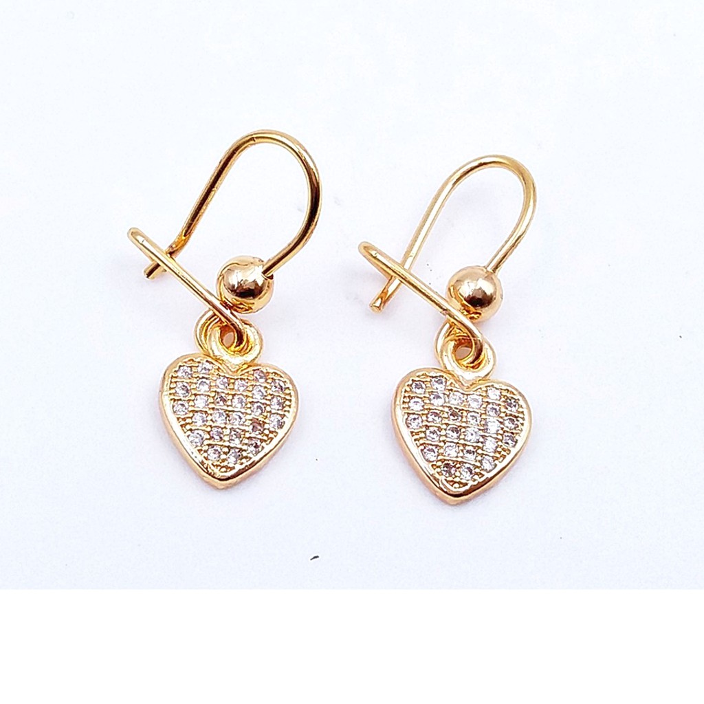 RAKA Acc - Anting Clip / Klip Model Love Mas Xuping Perhiasan Cantik Wanita Lapis Emas 18k 051