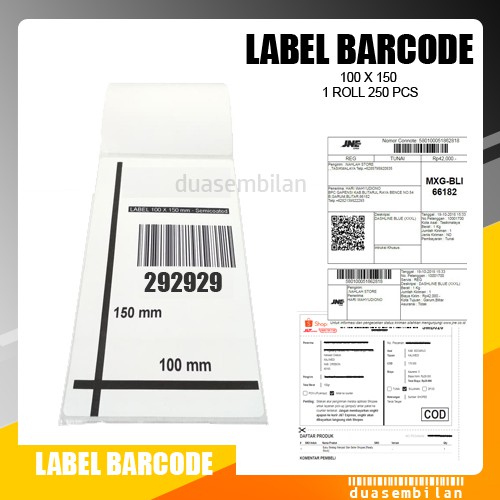 

LABEL BARCODE UNTUK RESI 110 X 150 mm
