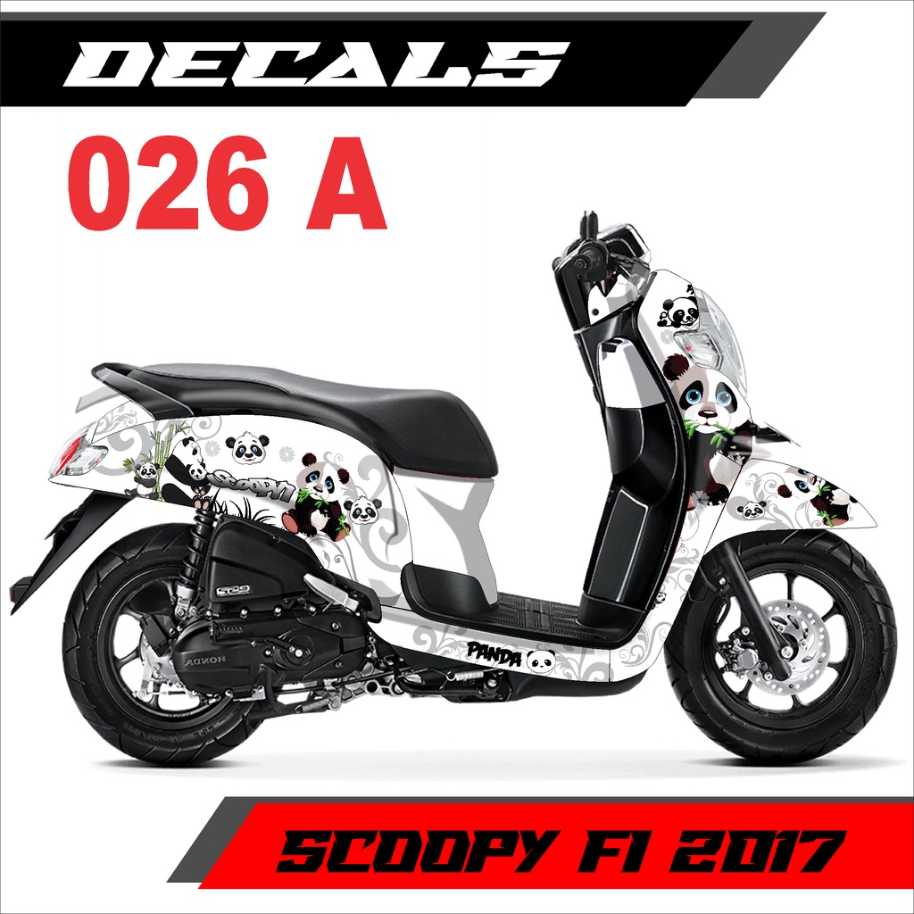 Decal Sticker - Dekal Stiker Fullbody Scoopy Fi 2017 Desain PANDA Lucu - 026