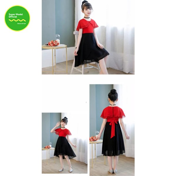 Termurah Baju Dress Anak Brokat Brukat Import Pesta Natalan Merah Usia 7 8 9 10 Ulang Tahun