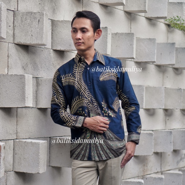 Sidamuliya Batik Kemeja Pria Slimfit Premium Bule Chandra Lengan Panjang