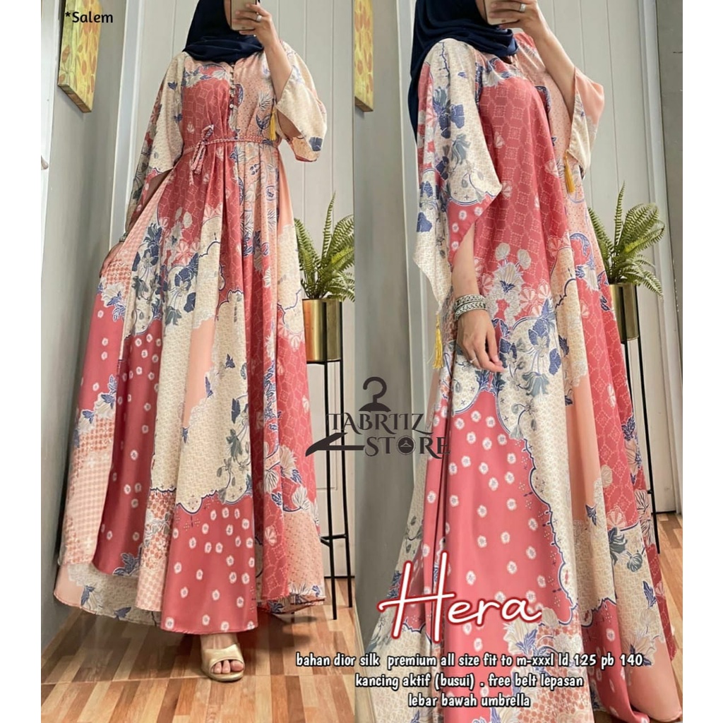 hera kaftan abaya pakaian baju gamis syari gaun long dress dres maxy maxi kalong kelelawar motif jum