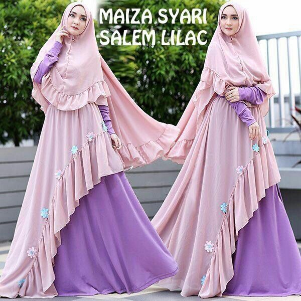PROMO [MAIZA SYARI Lilac AK] gamis wanita misbie lilac