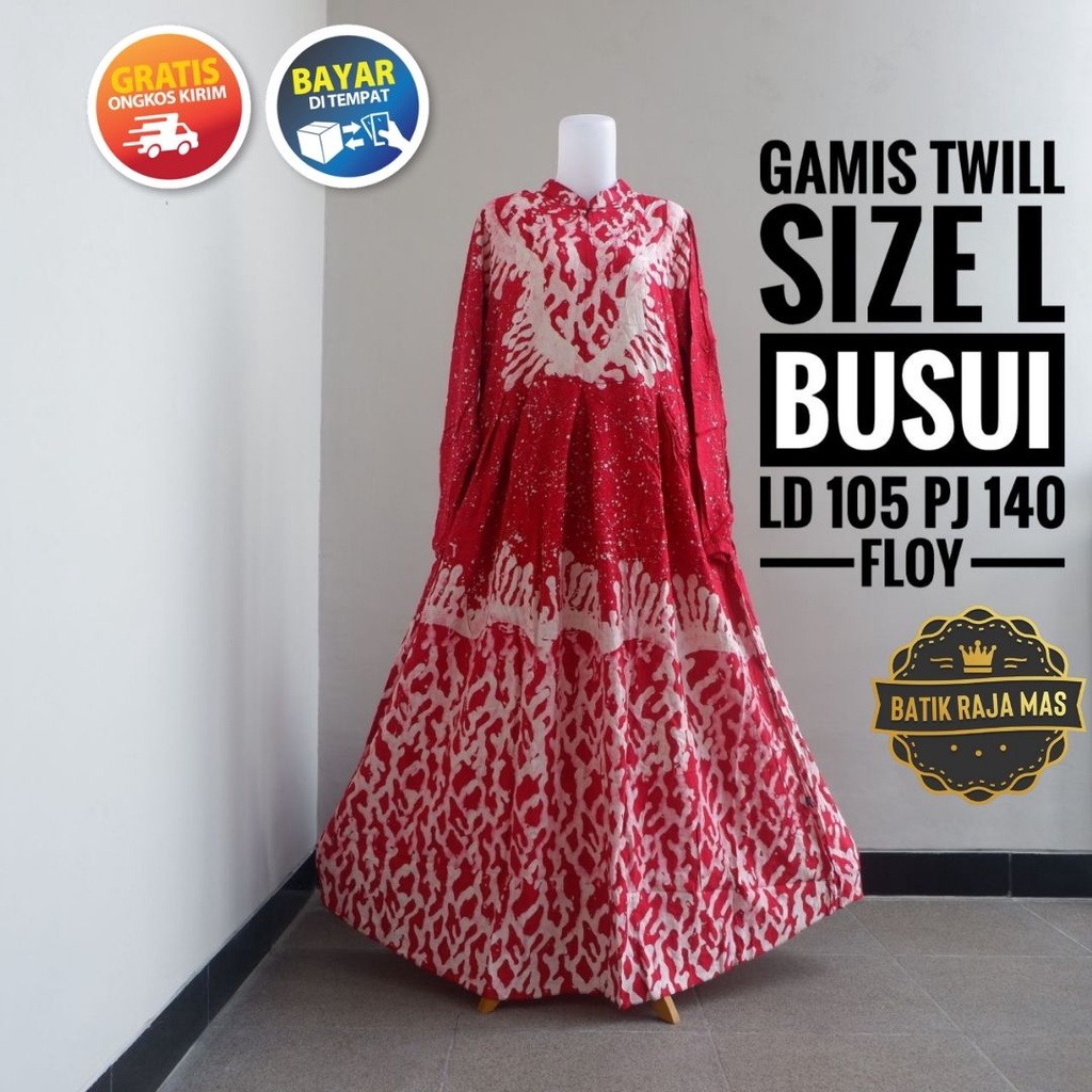 Gamis Wanita Dewasa Syari Raya Lebaran Terbaru Busui Friendly Resleting Depan Twill Ori Pekalongan M