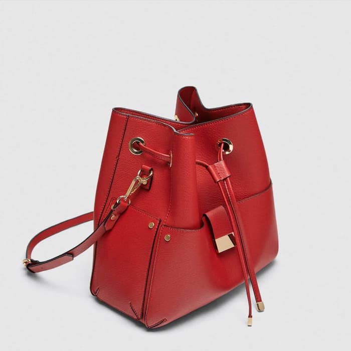 Supplier tas wanita selempang murah batam tote pabrik, ZARA BUCKET ORI - Merah