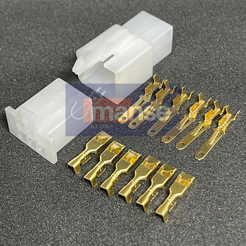 Socket Motor 6 Pin Kecil / Soket Konektor Kabel 6 Pin + Skun (isi 10 Set)