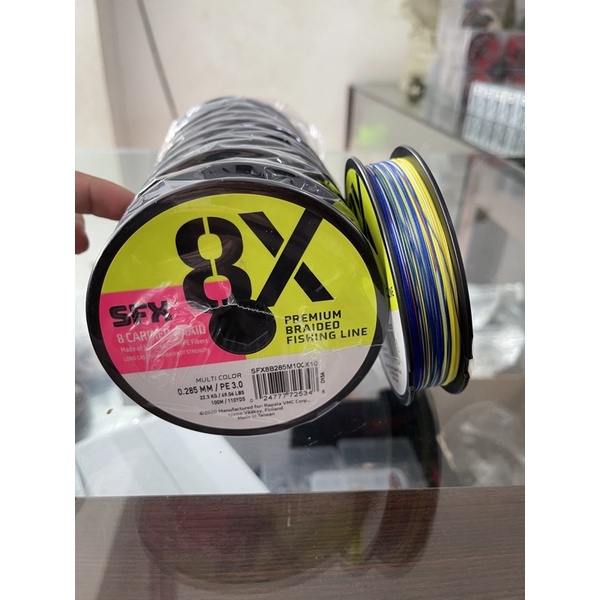 senar PE Sufix SFX 8X multicolour 100meter connecting diameter kecil kuat halus