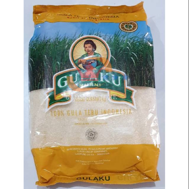 gula pasir gulaku murni premium hijau / tebu kuning 1 kg