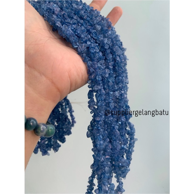 kerikil Batu dark blue quartz 1cm kilap renteng kuarsa biru tua bahan