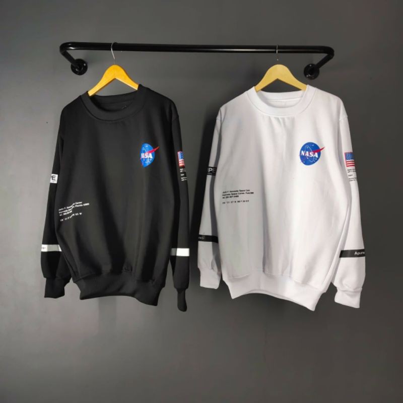 CREWNECK AAPE X NASA  - Sweater Nasa - AAPE NASA Ukuran M Sampai XXL