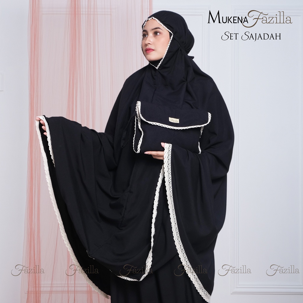 Mukena Dewasa Katun Premium Polos Fazilla Set Tas Sajadah Adem Lembut