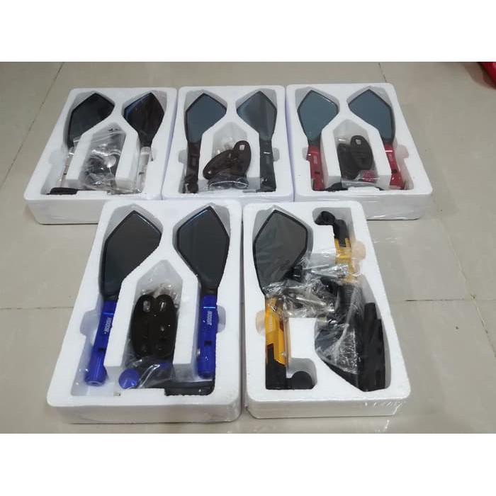 Spion Tomok Cbr Gsx Ninja R25 R15 Vixion CNC Full Kaca Biru