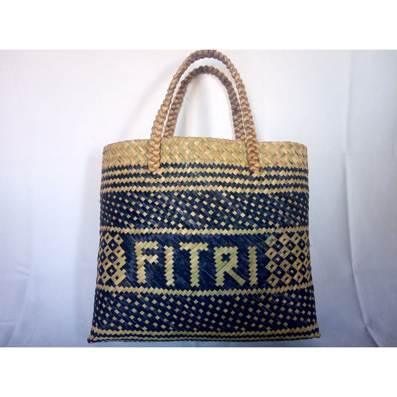Tas Purun Custom Nama (Tas Anyaman Purun Wanita Fashionable)